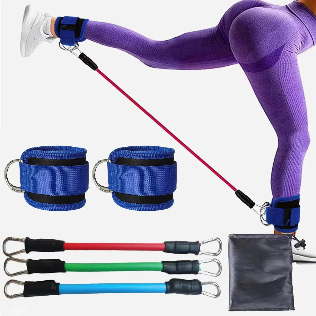 TPE Resistance Bands Ankle Straps Fitness Booty Band Squat Glute Workout Yoga Gym Equipment Guard Leg Strength Safety Extensions